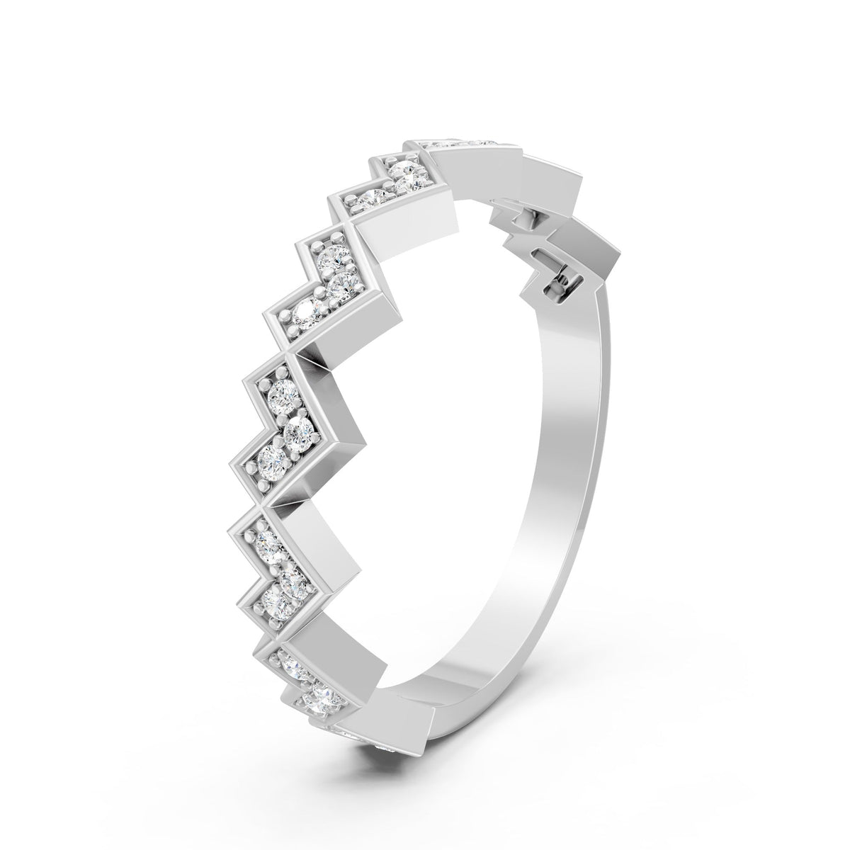0.14Ct Round Cut Moissanite Half Eternity Band Ring 14K Gold Plated