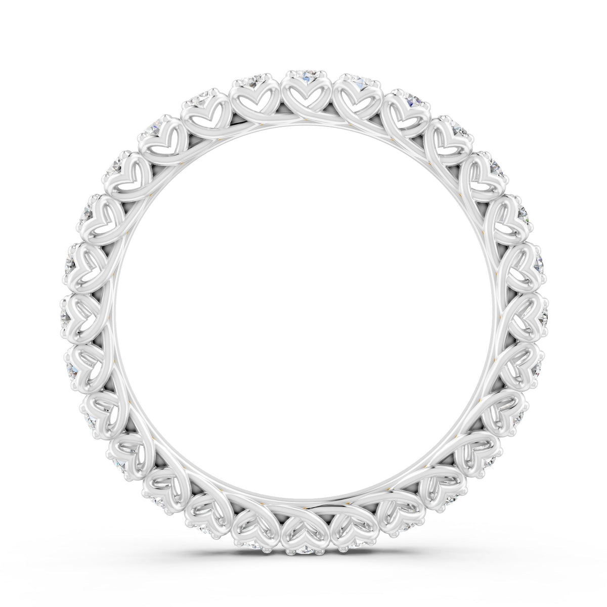 0.54Ct Round Cut Moissanite Full Eternity Band Ring 14K Gold Plated