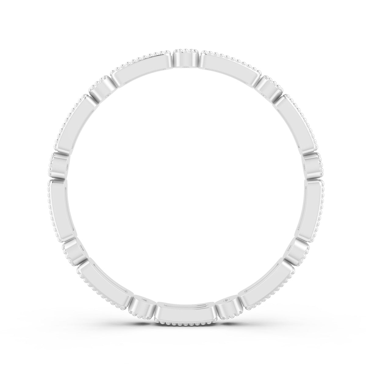 0.18Ct Round Cut Moissanite Full Eternity Band Ring In 14K Gold Plated