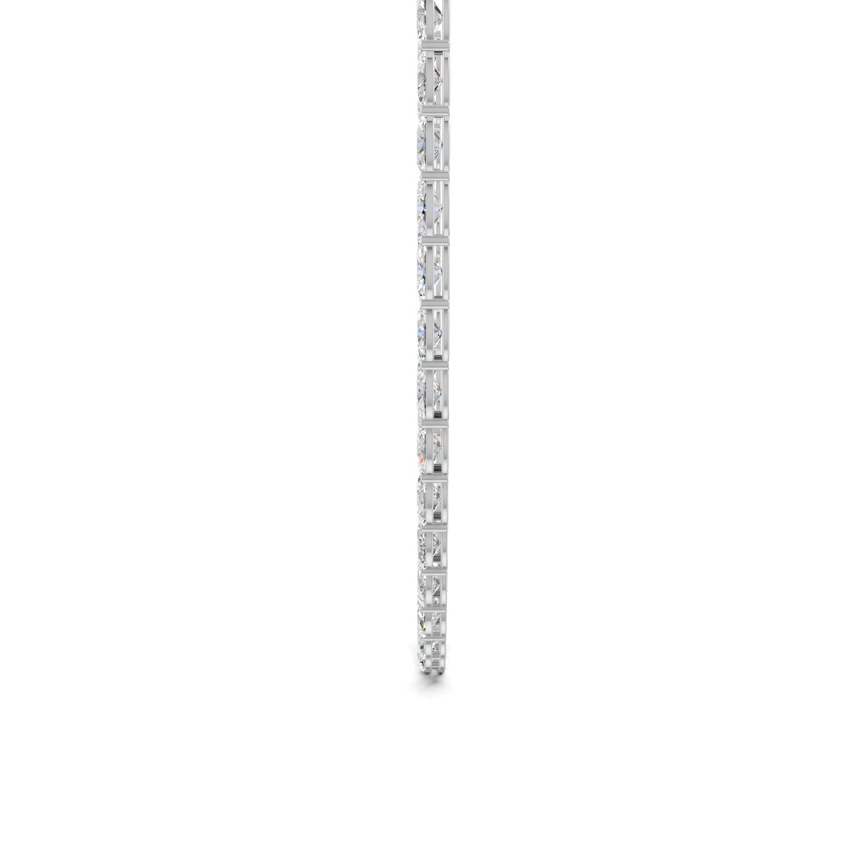 12Ct Oval Cut Moissanite Tennis Necklace 14K Yellow Gold Plated