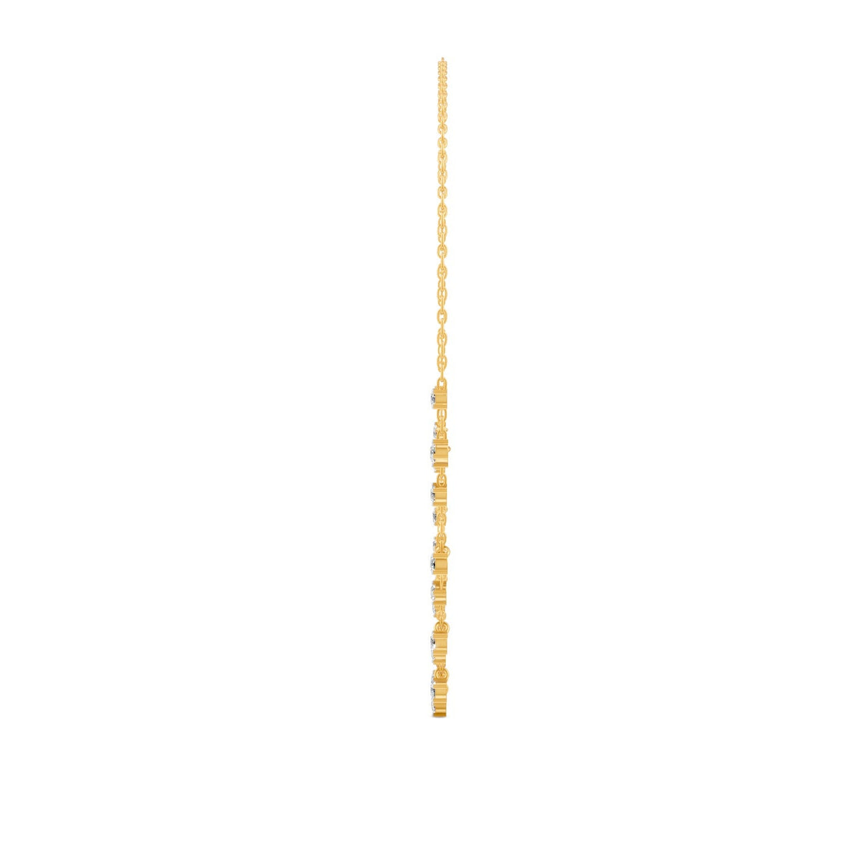 0.76 Ct Round Cut Moissanite Minimalist Chain Necklace In 14K Yellow Gold Plated