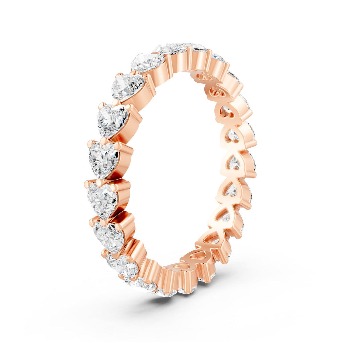 1.90 Ct Heart Cut Moissanite Full Eternity Band Ring In 14K Gold Plated