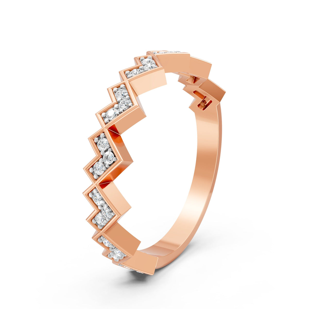 0.14Ct Round Cut Moissanite Half Eternity Band Ring 14K Gold Plated