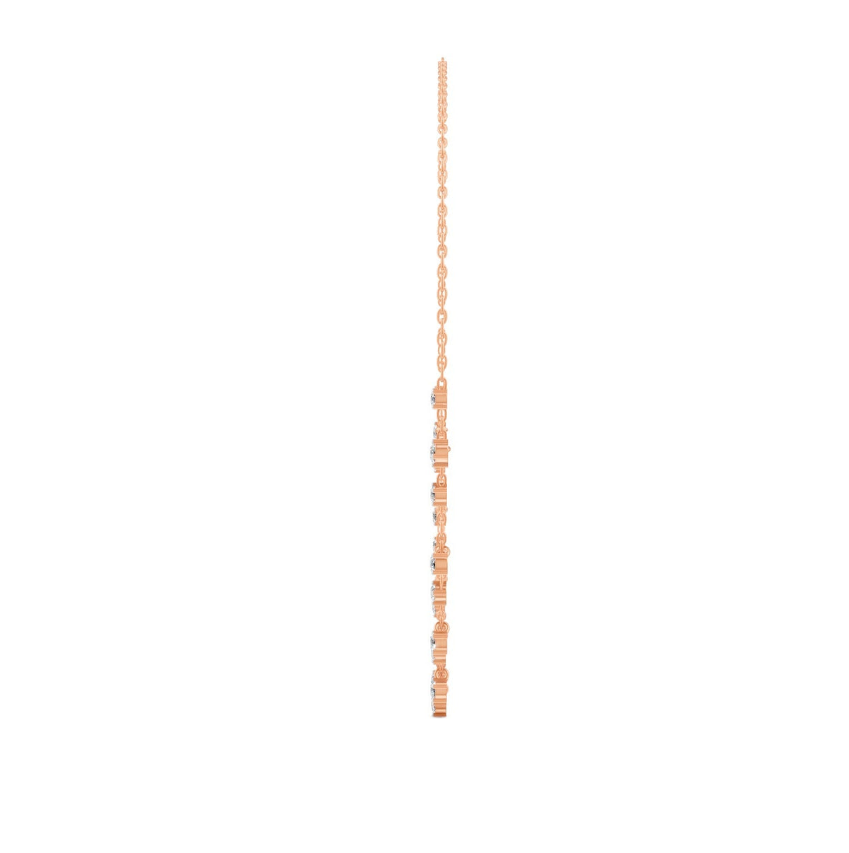 0.76 Ct Round Cut Moissanite Minimalist Chain Necklace In 14K Yellow Gold Plated