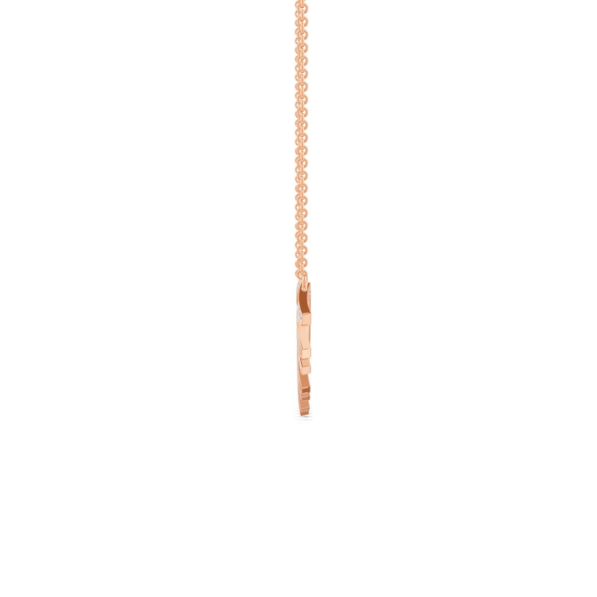 0.29 Ct Round Cut Moissanite Minimalist Chain Necklace 14K Yellow Gold Plated