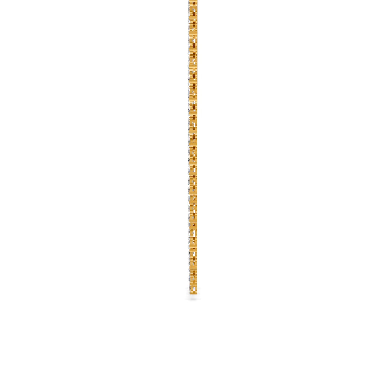 16.90 Ct Round Cut Moissanite Floral Cluster Tennis Necklace 14K Yellow Gold Plated
