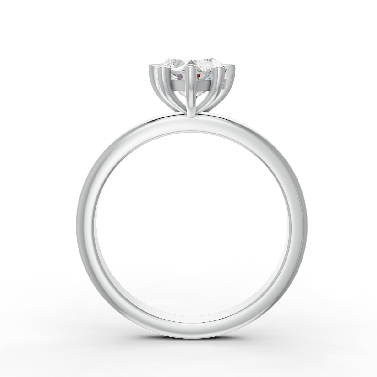 1-5 Ct Heart Cut Real Moissanite 5 Prong Solitaire Ring 14K Yellow Gold Plated