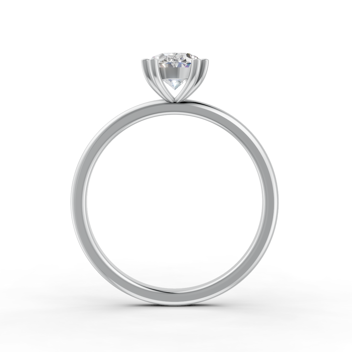 1-5 Ct Oval Cut Real Moissanite Double 4 Prong Solitaire Ring 14K Yellow Gold Plated