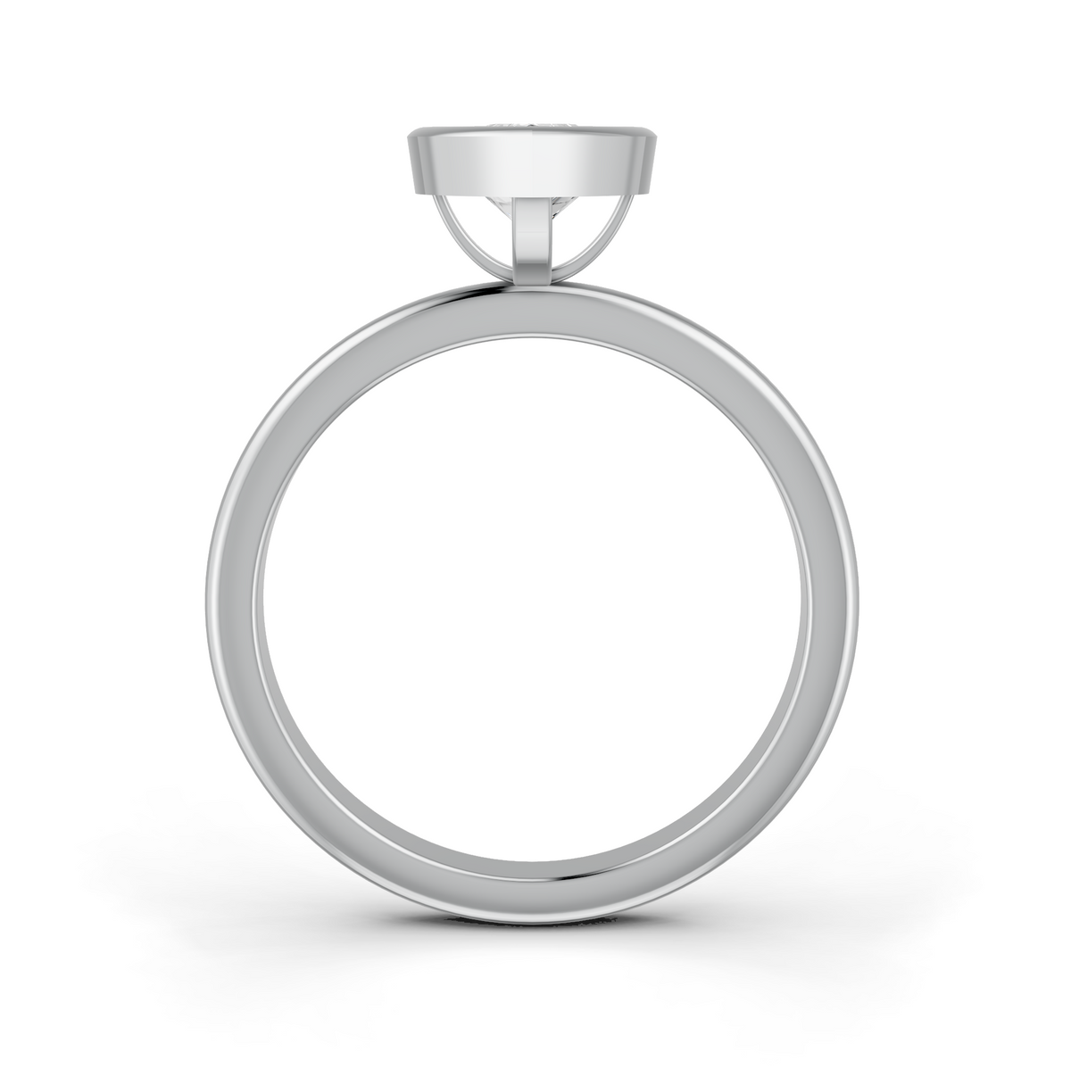1-5 Ct Pear Cut Real Moissanite Bezel Set Solitaire Ring 14K Yellow Gold Plated