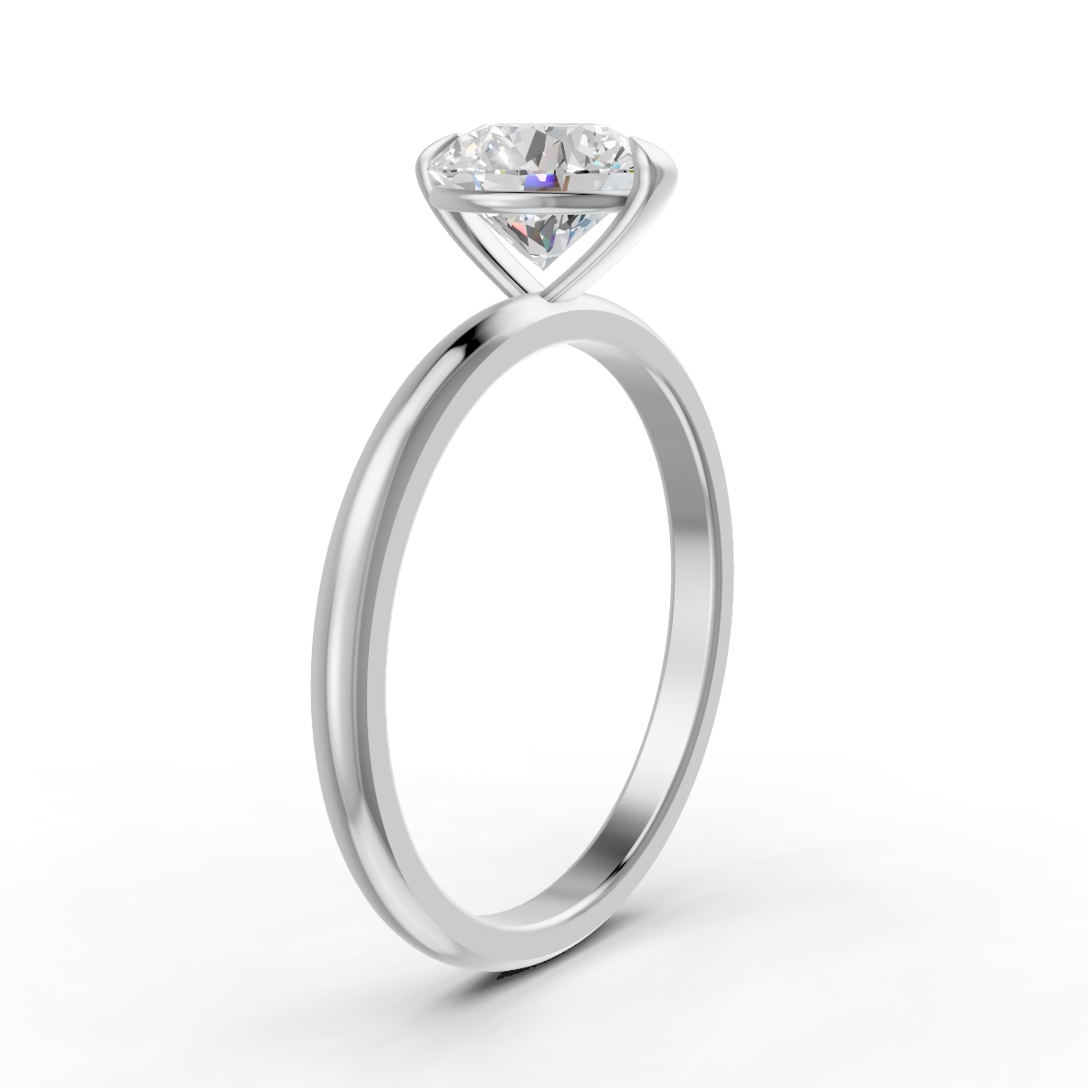 1-5 Ct Round Cut Real Moissanite 2 Prong Solitaire Ring 14K Yellow Gold Plated