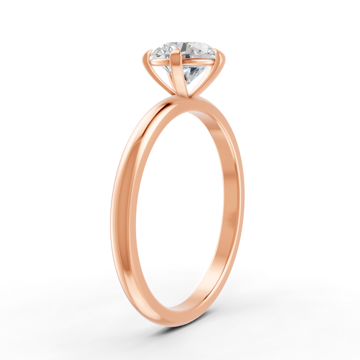 1-5 Ct Round Cut Real Moissanite 5 Prong Solitaire Ring 14K Yellow Gold Plated