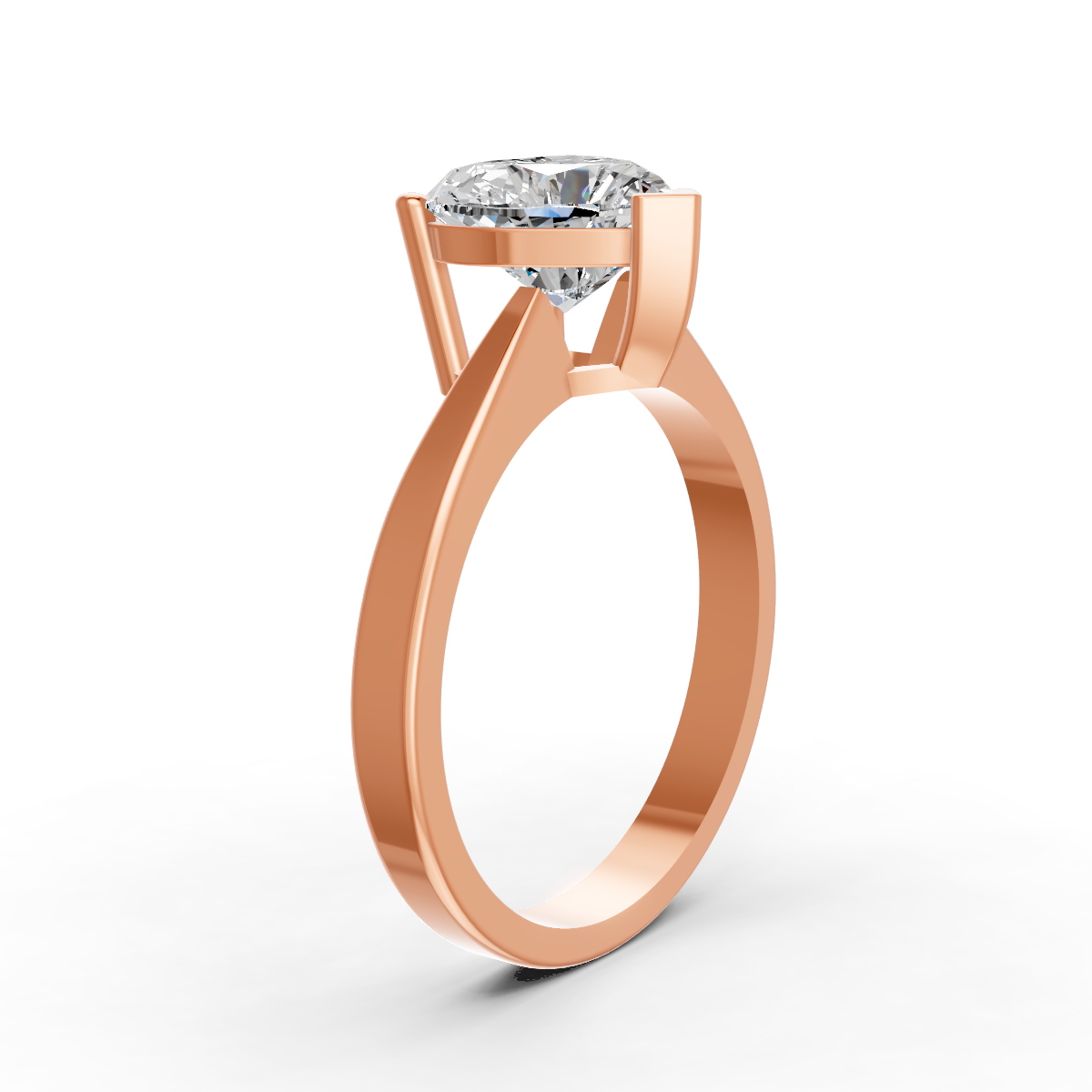 1-5 Ct Heart Cut Real Moissanite V Prong Solitaire Ring 14K Gold Plated