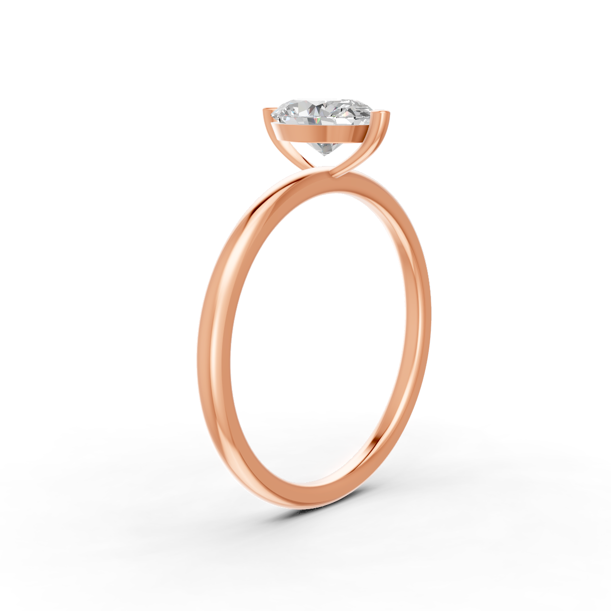 1-5 Ct Oval Cut Real Moissanite 2 Prong Solitaire Ring 14K Yellow Gold Plated