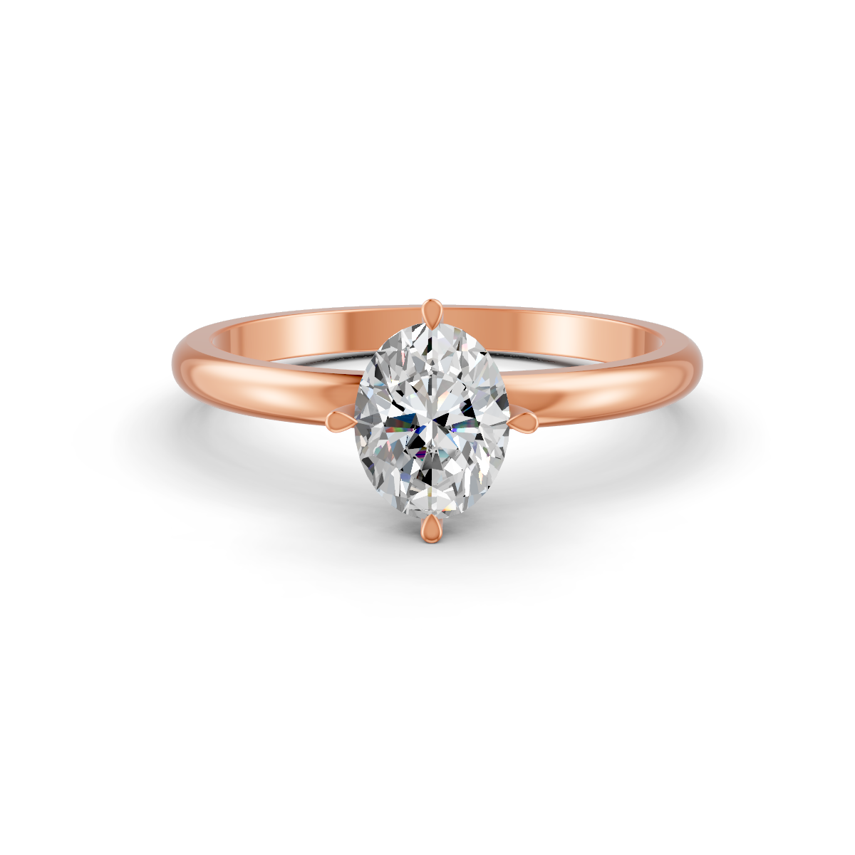 1-5 Ct Oval Cut Real Moissanite 4 Prong Solitaire Ring 14K Yellow Gold Plated