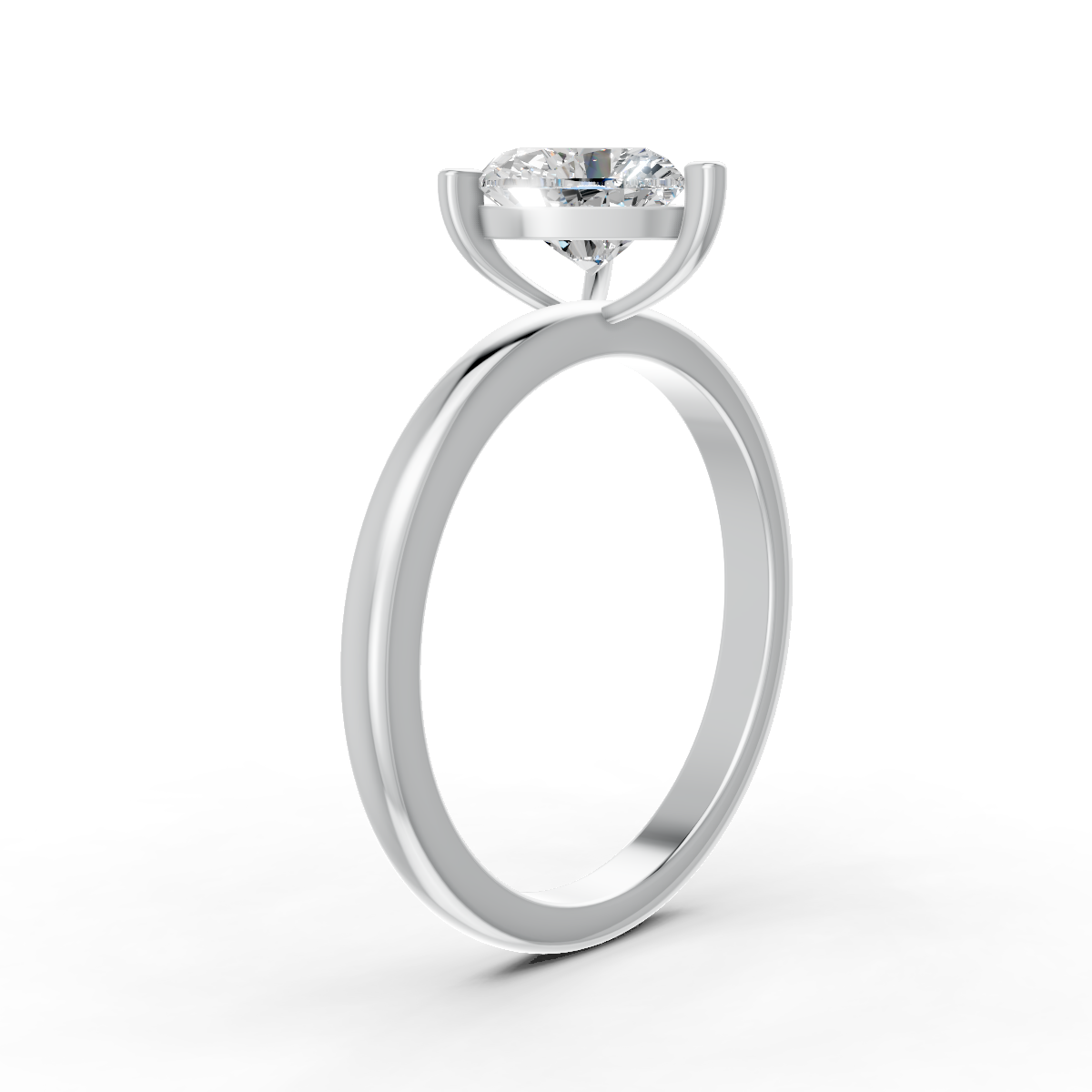 1-5 Ct Heart Cut Real Moissanite 3 Prong Solitaire Ring 14K Yellow Gold Plated