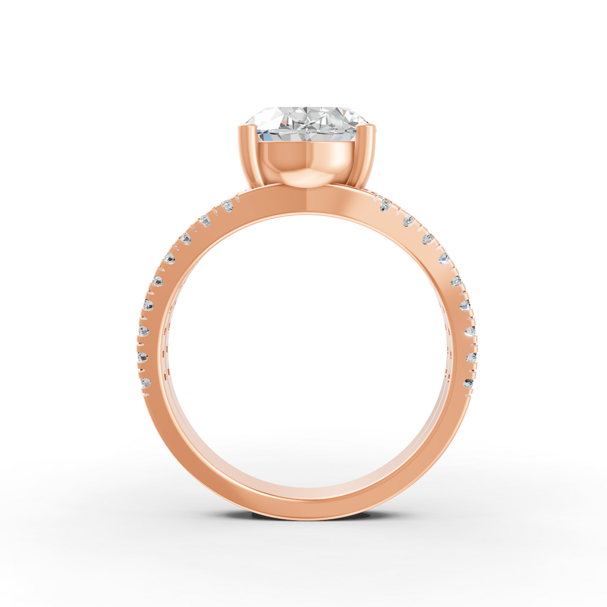 3.83Ct Oval Cut Moissanite Women Engagement Ring 14K Gold Plated