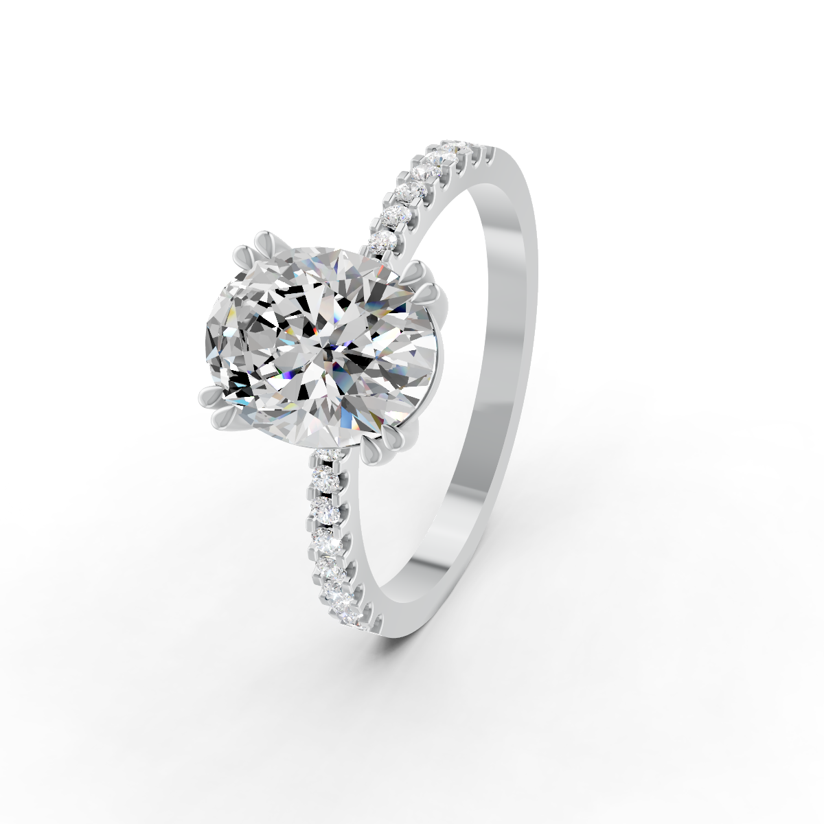 1.85Ct Oval Cut Moissanite Women Engagement Ring 14K Yellow Gold Plated