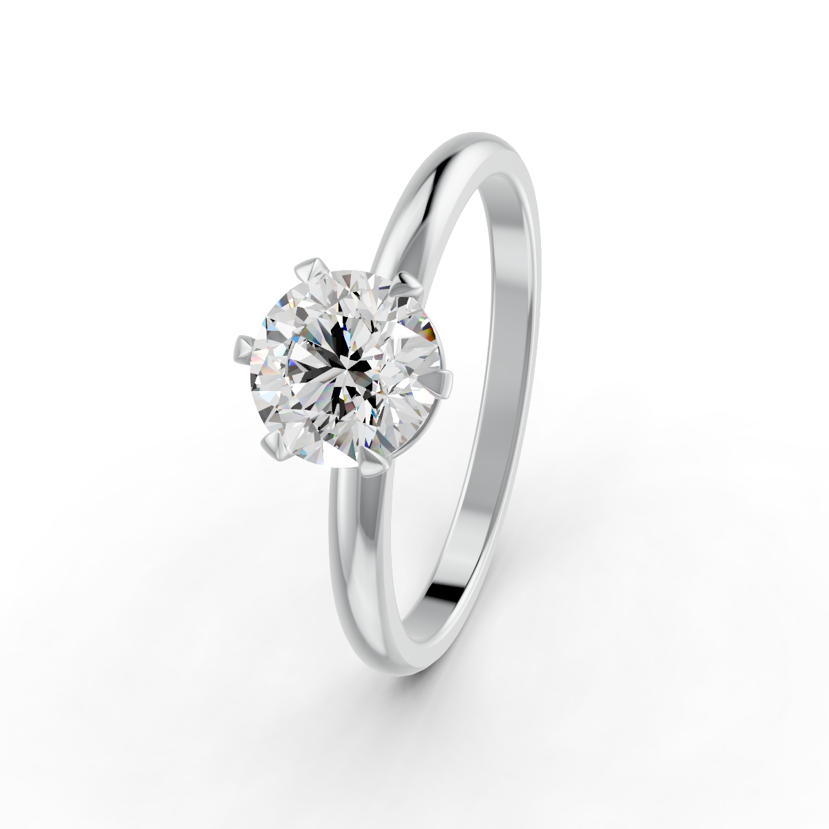 1-5 Ct Round Cut Moissanite Solitaire Engagement Ring 14K Yellow Gold Plated