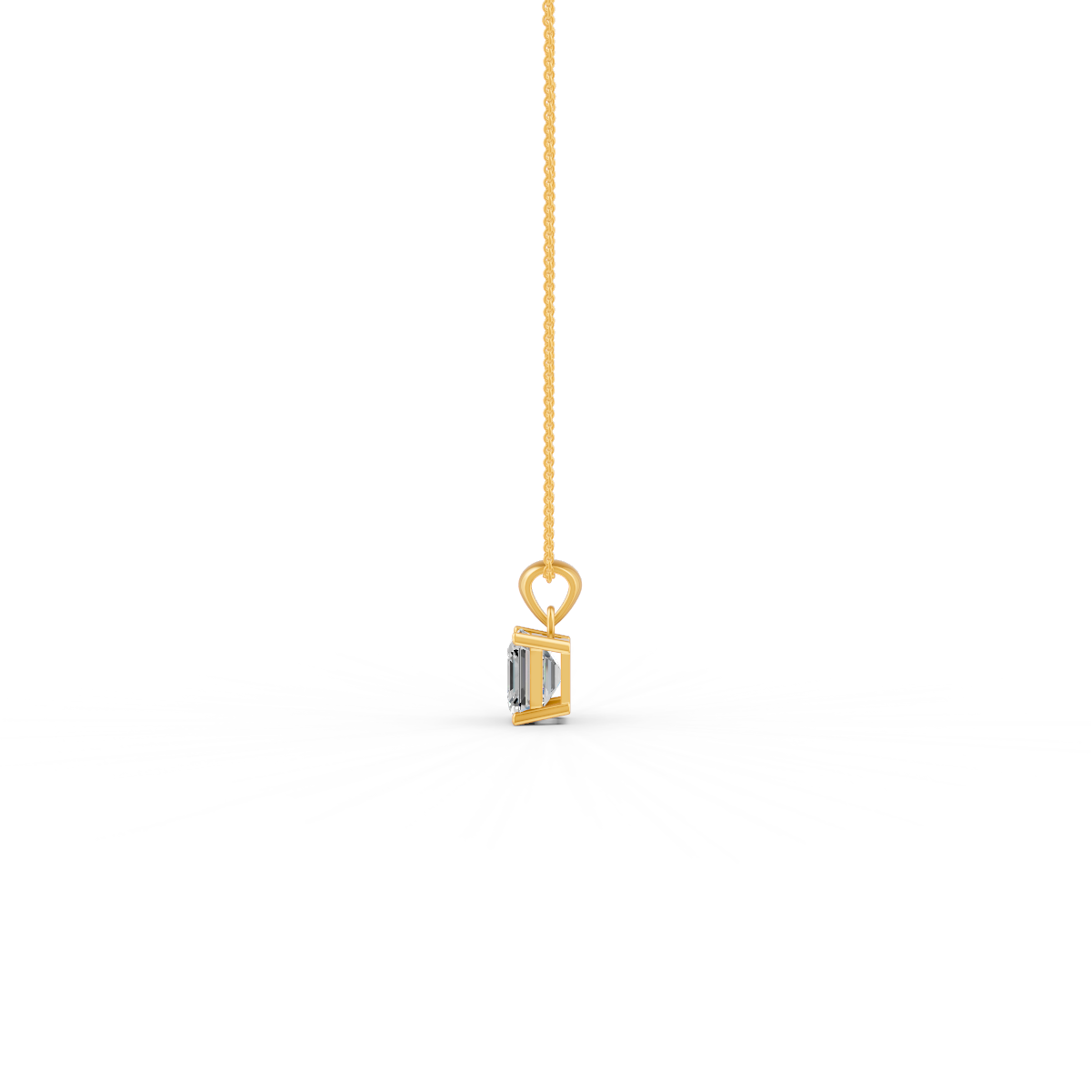 Asscher Cut GRA Certified Moissanite Solitaire Pendant in 14K Yellow Gold Plated
