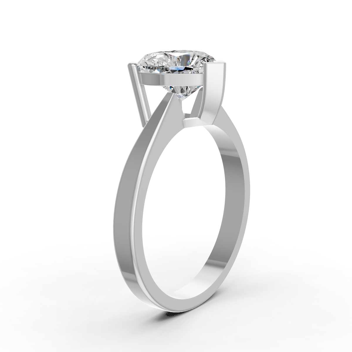 1-5 Ct Heart Cut Real Moissanite V Prong Solitaire Ring 14K Gold Plated