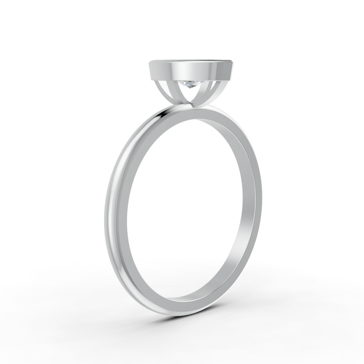 1-5 Ct Marquise Cut Real Moissanite Bezel Set Solitaire Ring 14K Yellow Gold Plated
