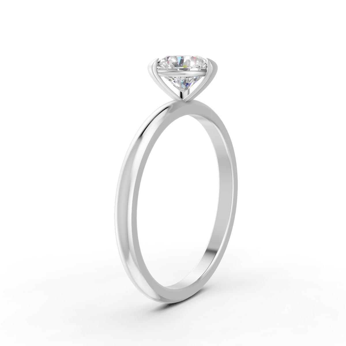 1-5 Ct Round Cut Real Moissanite 3 Prong Solitaire Ring 14K Yellow Gold Plated