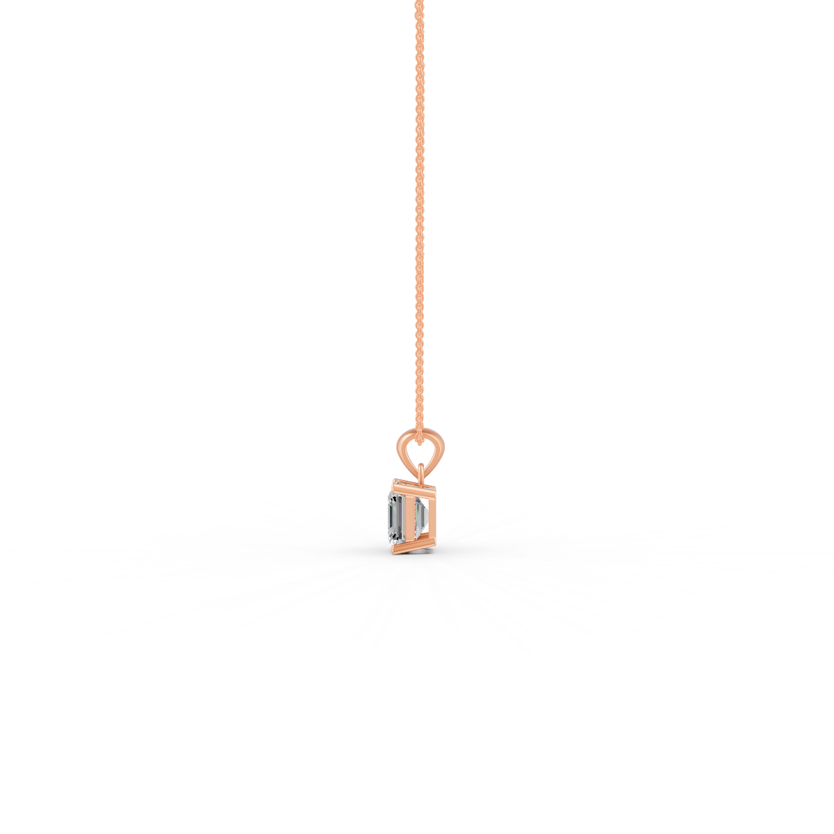 Asscher Cut GRA Certified Moissanite Solitaire Pendant in 14K Yellow Gold Plated