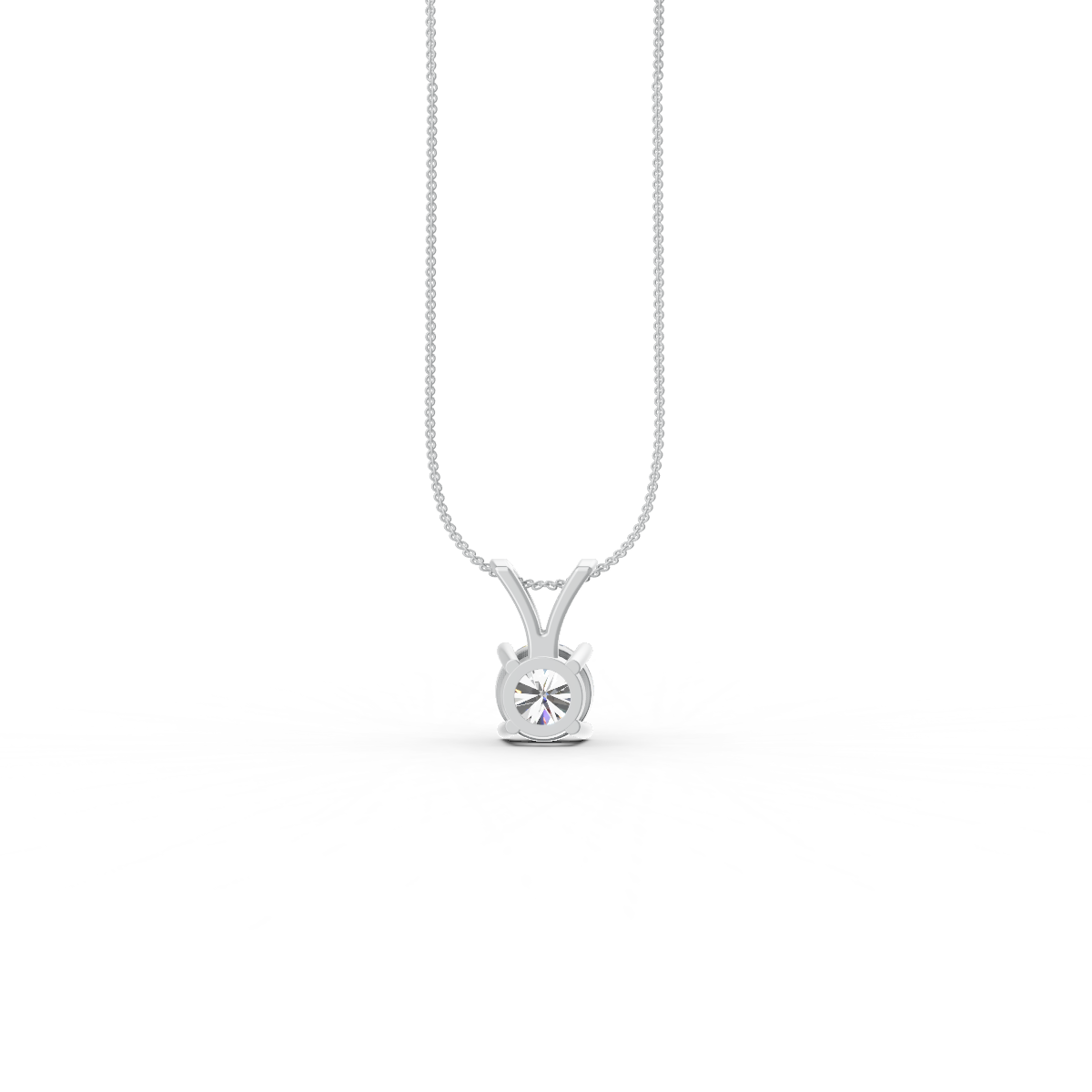 Round Cut Moissanite Solitaire Pendant 14K Yellow Gold Plated