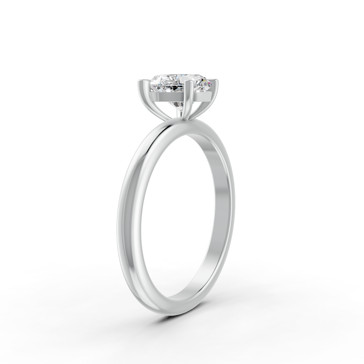 1-5 Ct Heart Cut Real Moissanite 4 Prong Solitaire Ring 14K Yellow Gold Plated