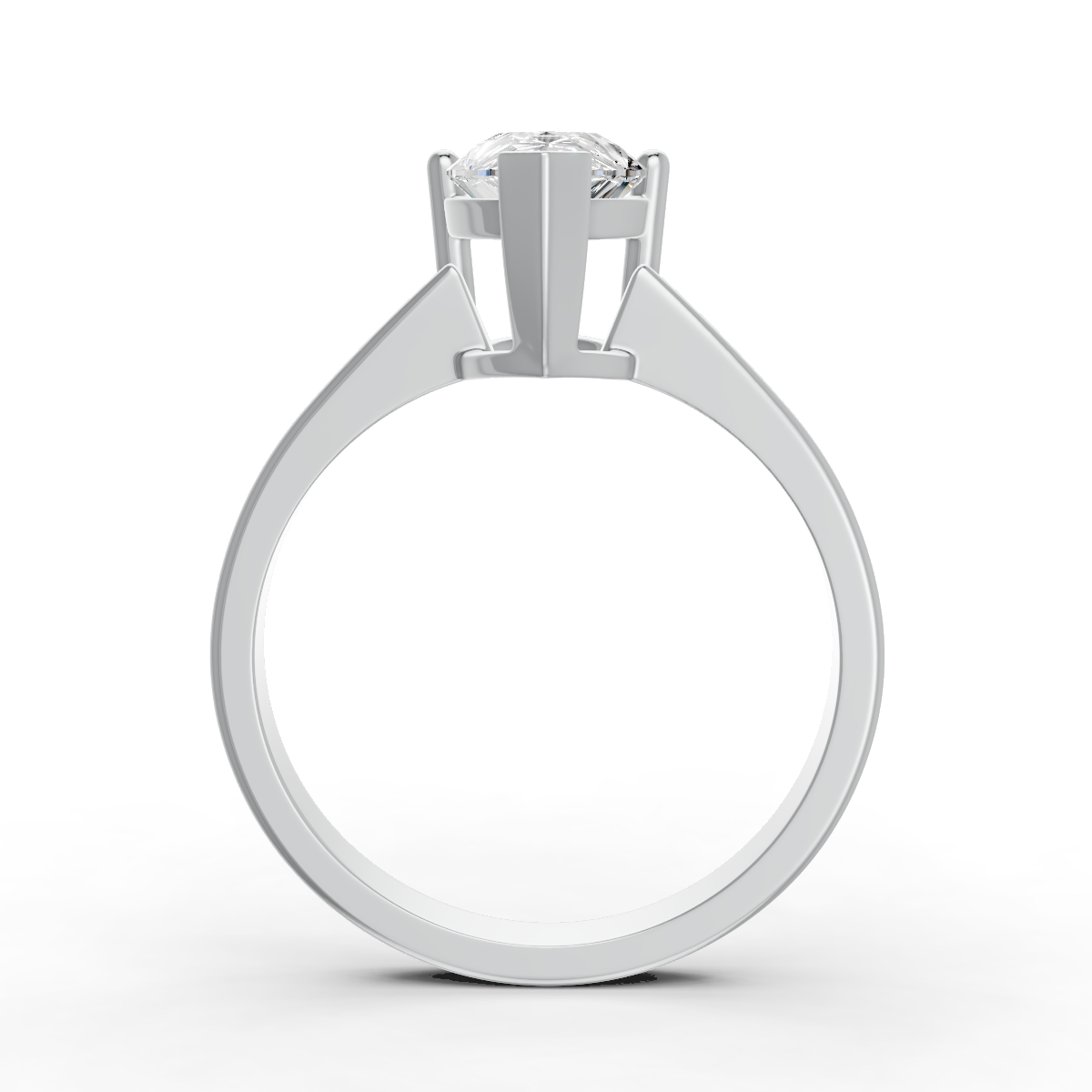 1-5 Ct Pear Cut Real Moissanite 3 Prong Solitaire Ring 14K Yellow Gold Plated