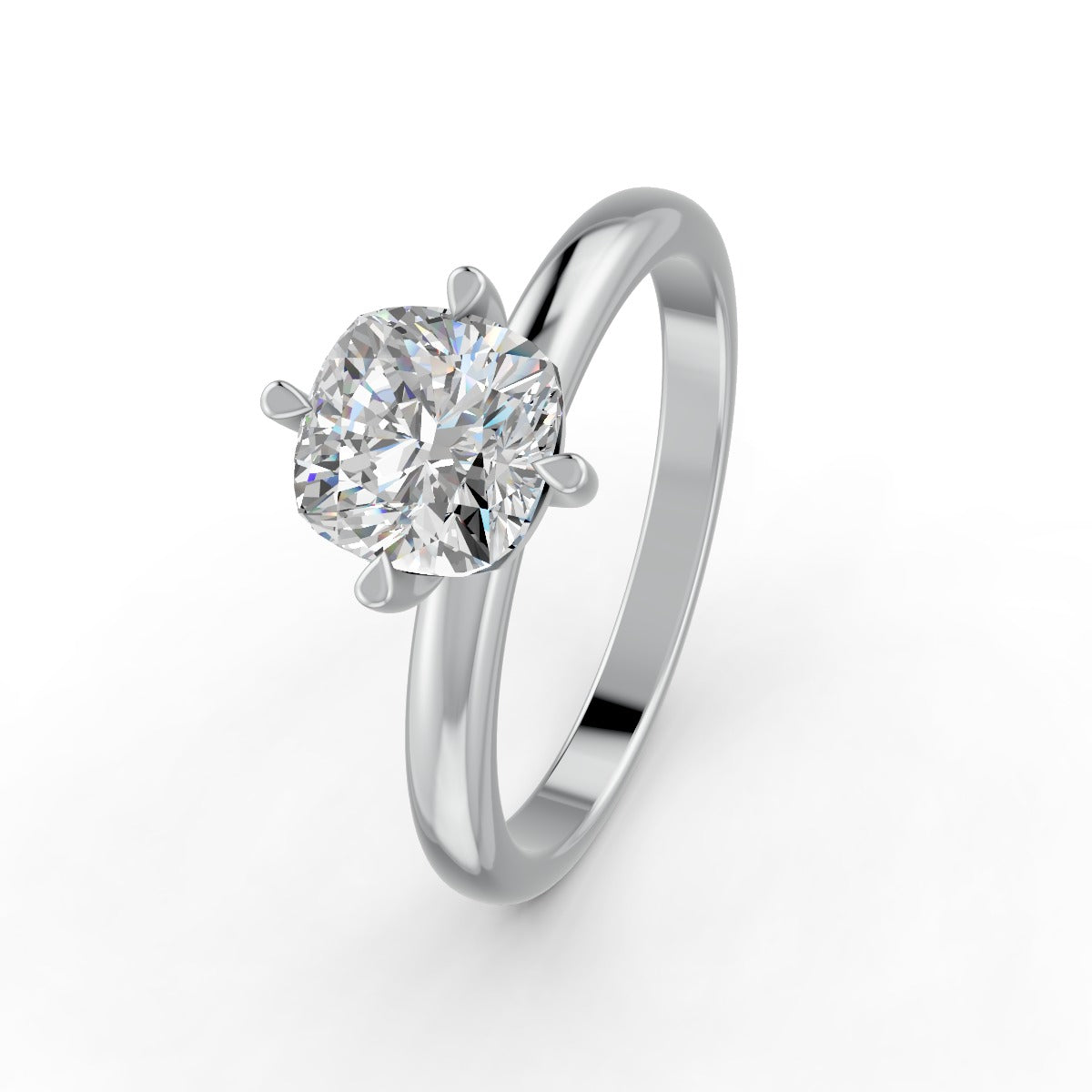 1-5 Ct Cushion Cut Real Moissanite Clow Prong Solitaire Ring 14K Yellow Gold Plated