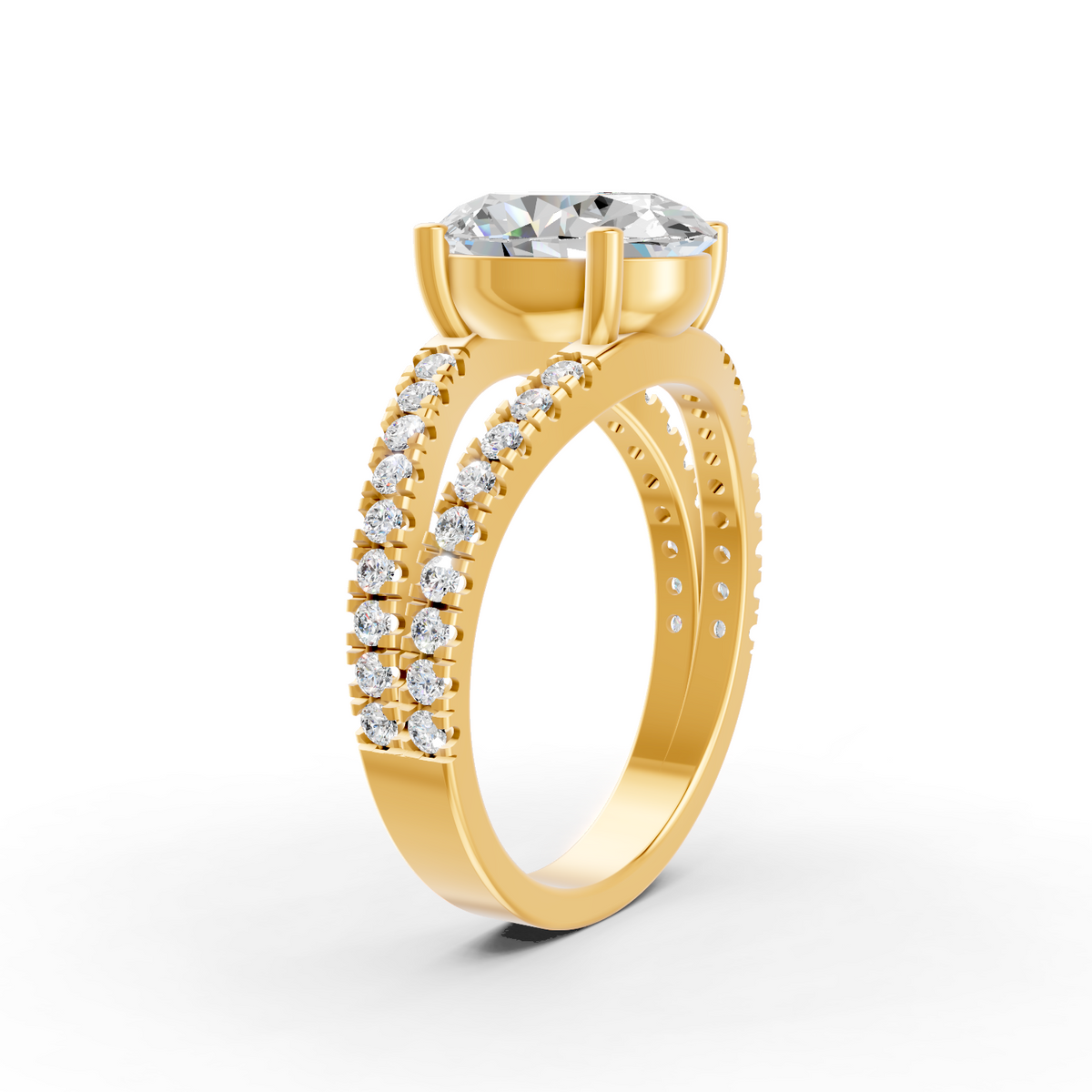 3.83Ct Oval Cut Moissanite Women Engagement Ring 14K Gold Plated