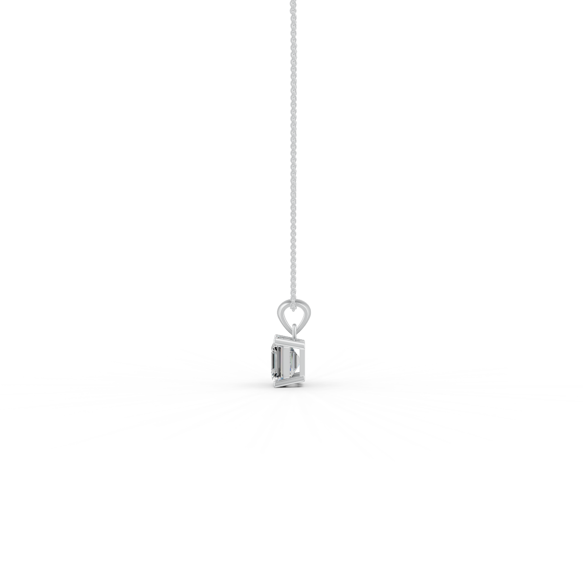 Asscher Cut GRA Certified Moissanite Solitaire Pendant in 14K Yellow Gold Plated