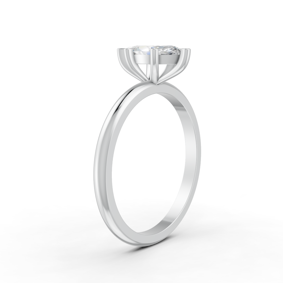 1-5 Ct Marquise Cut Real Moissanite 6 Prong Solitaire Ring 14K Yellow Gold Plated
