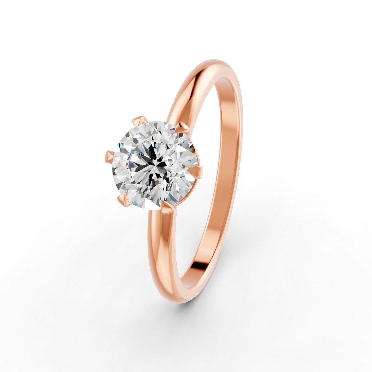 1-5 Ct Round Cut Moissanite Solitaire Engagement Ring 14K Yellow Gold Plated