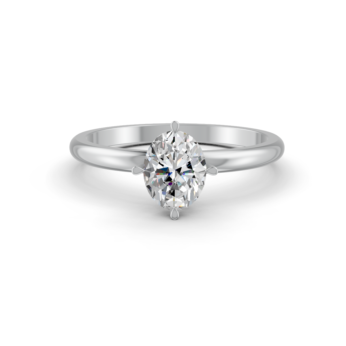 1-5 Ct Oval Cut Real Moissanite 4 Prong Solitaire Ring 14K Yellow Gold Plated