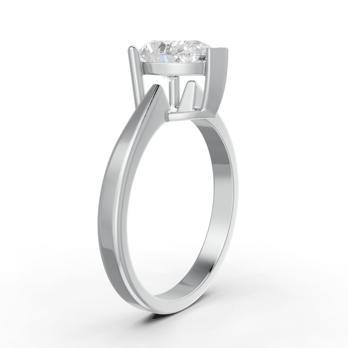 1-5 Ct Pear Cut Real Moissanite 3 Prong Solitaire Ring 14K Yellow Gold Plated