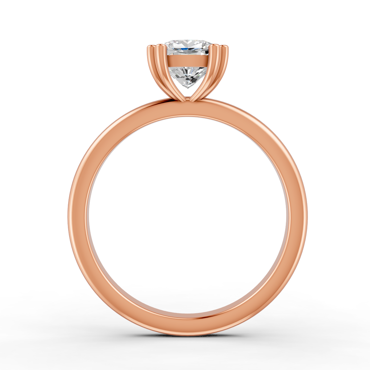 1-5 Ct Cushion Cut Real Moissanite Double Prong Solitaire Ring 14K Yellow Gold Plated
