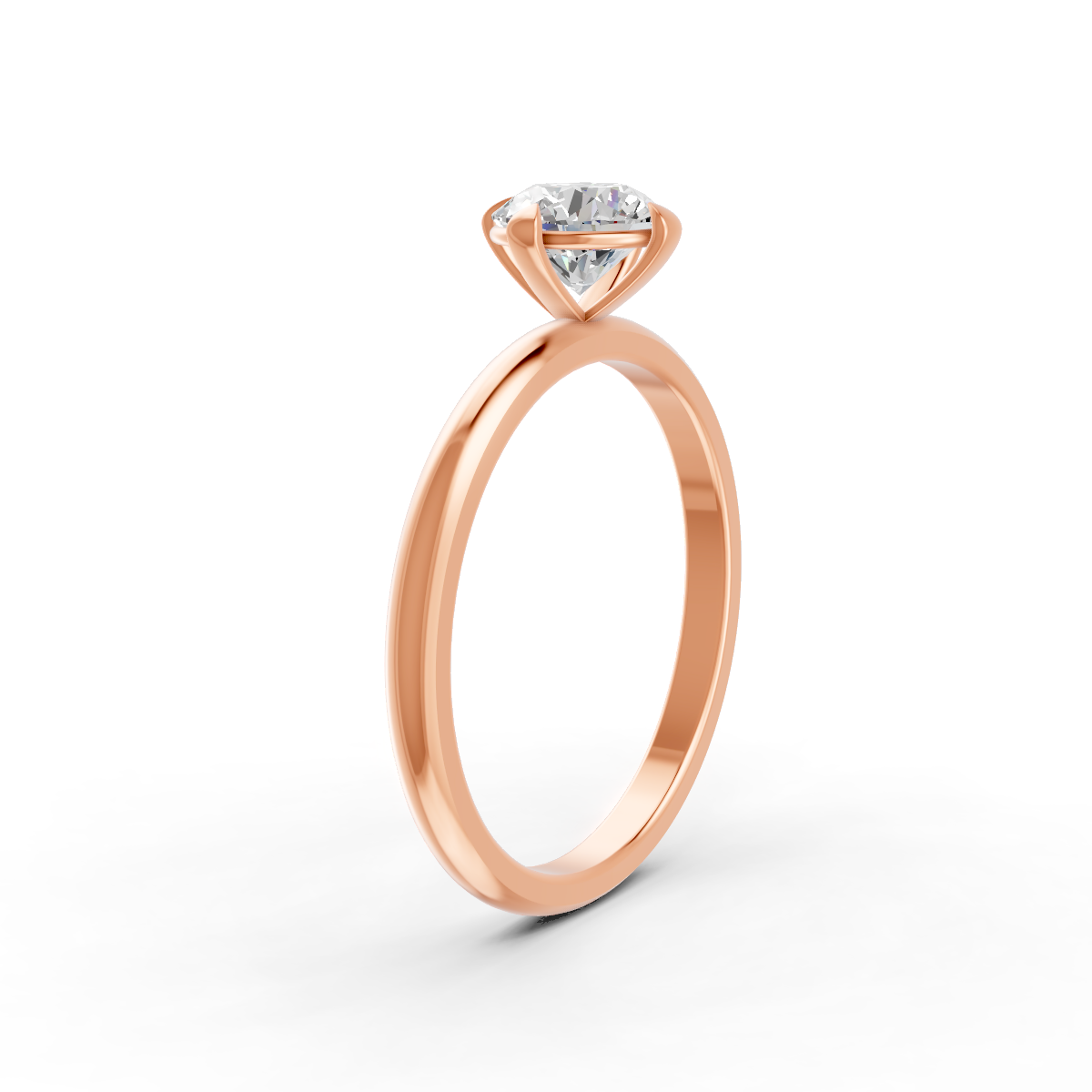 1-5 Ct Round Cut Real Moissanite 4 Prong Solitaire Ring 14K Yellow Gold Plated