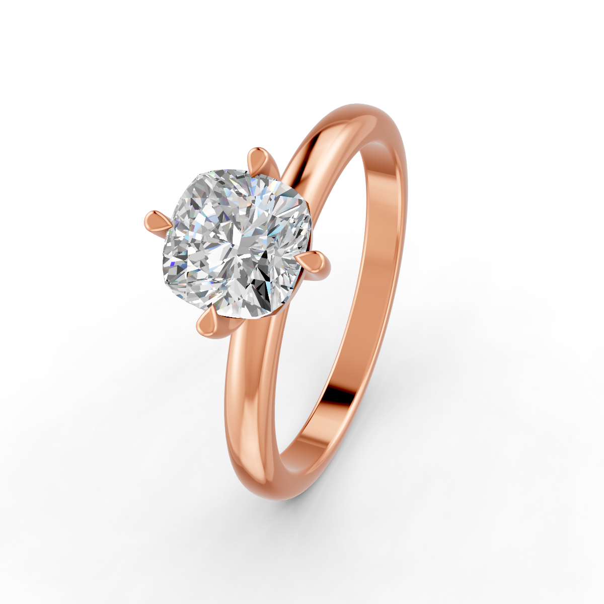 1-5 Ct Cushion Cut Real Moissanite Clow Prong Solitaire Ring 14K Yellow Gold Plated