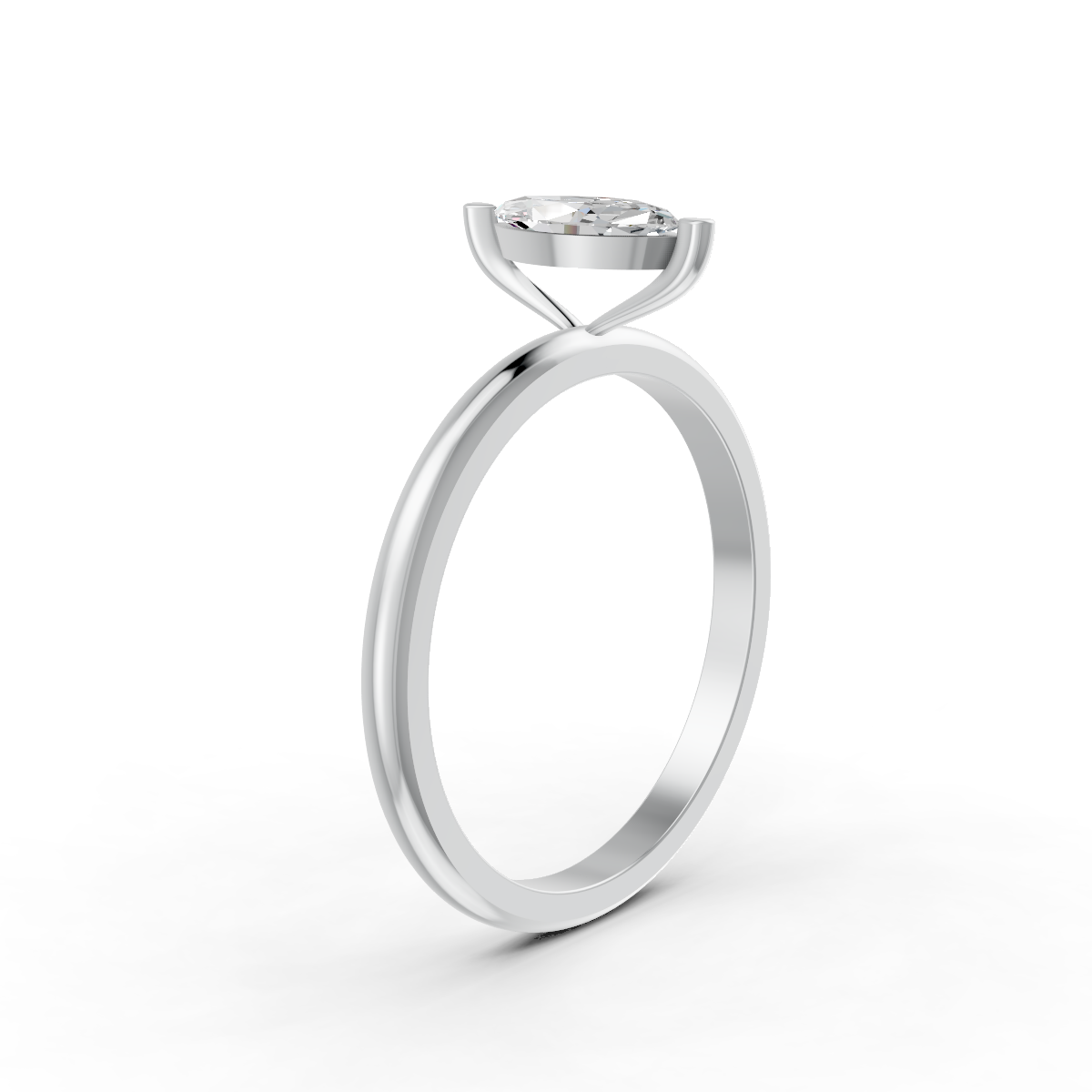 1-5 Ct Marquise Cut Real Moissanite 2 Prong Solitaire Ring 14K Yellow Gold Plated
