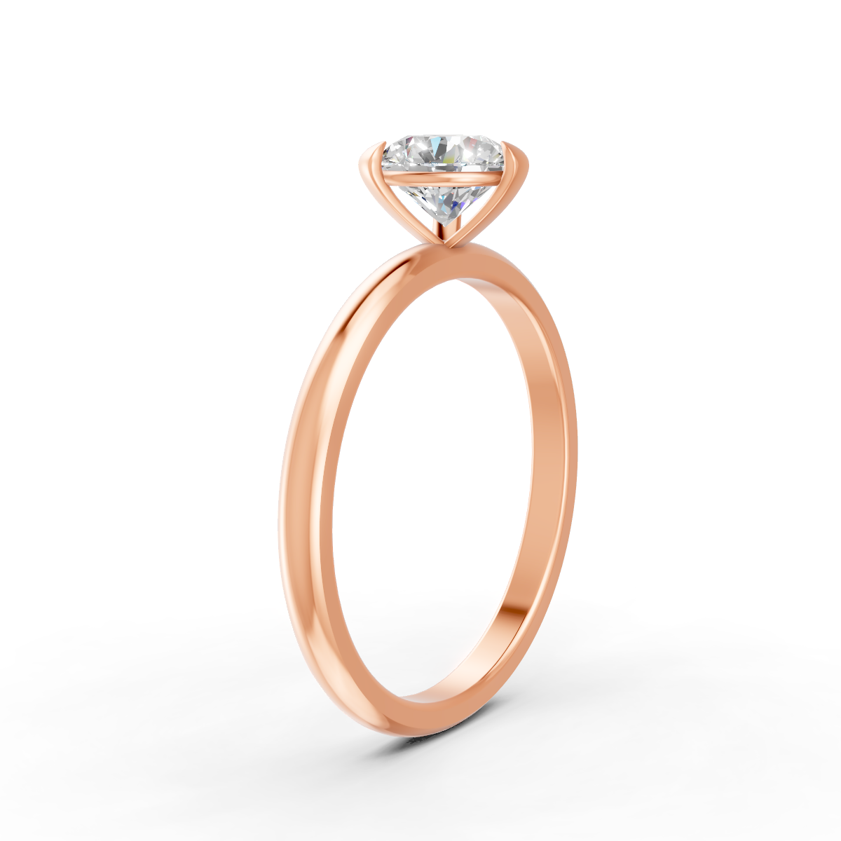 1-5 Ct Round Cut Real Moissanite 3 Prong Solitaire Ring 14K Yellow Gold Plated