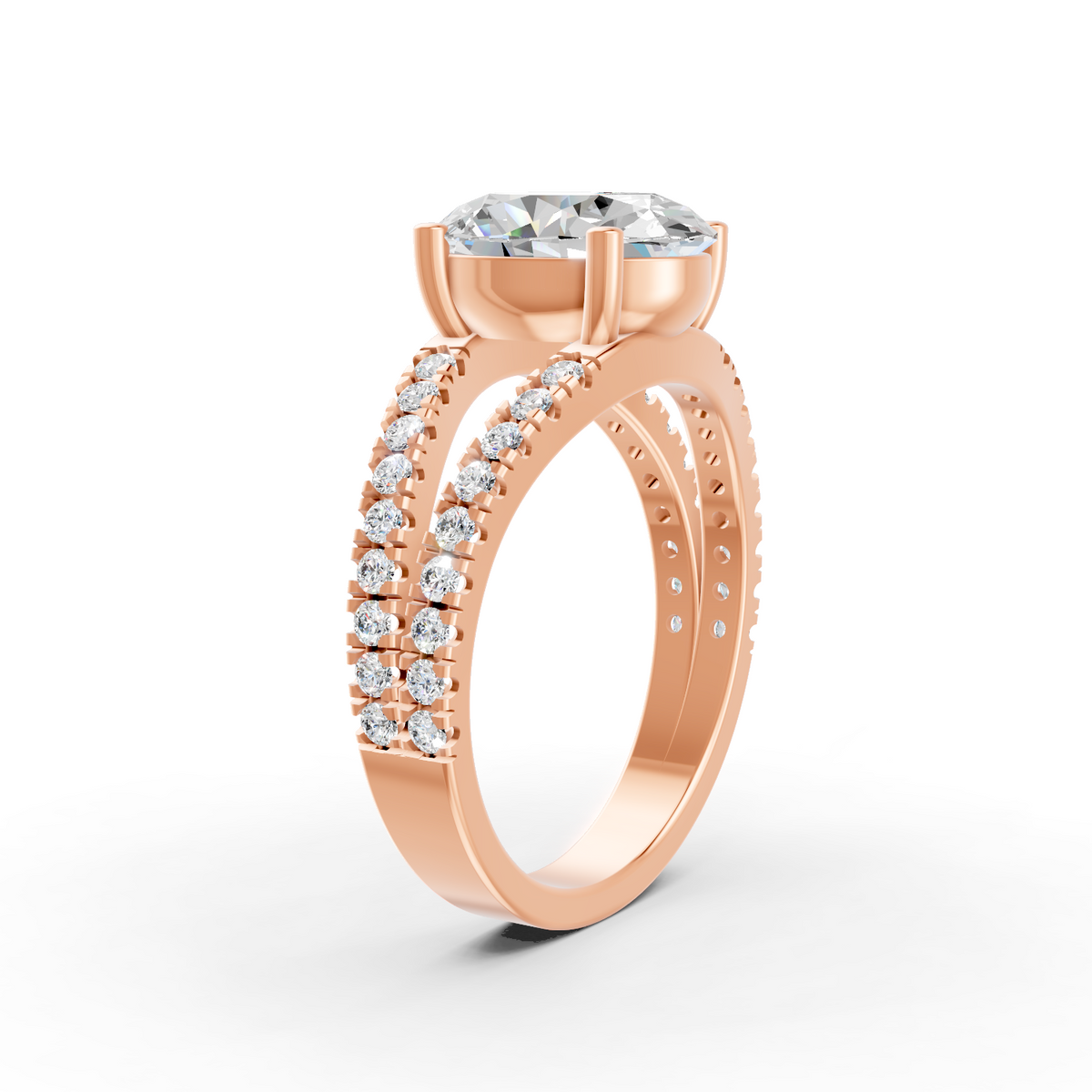 3.83Ct Oval Cut Moissanite Women Engagement Ring 14K Gold Plated
