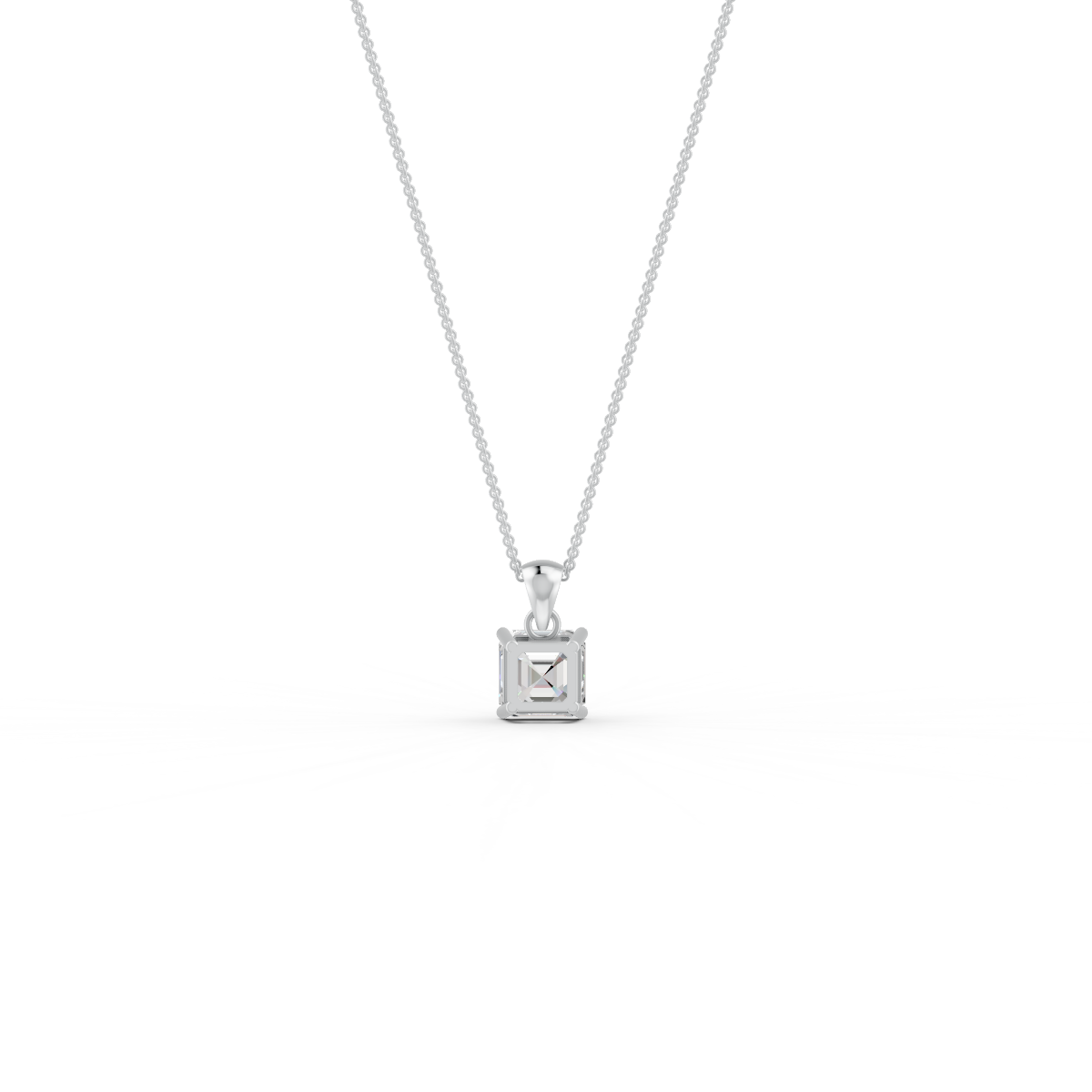 Asscher Cut GRA Certified Moissanite Solitaire Pendant in 14K Yellow Gold Plated
