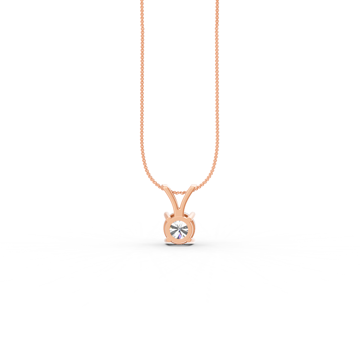 Round Cut Moissanite Solitaire Pendant 14K Yellow Gold Plated