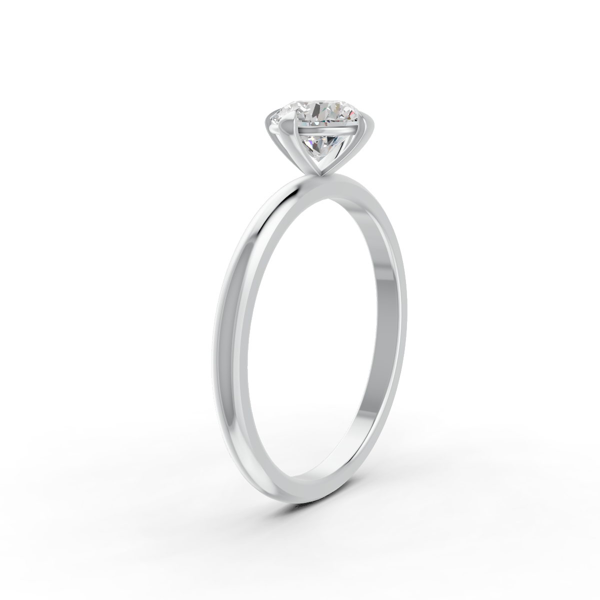 1-5 Ct Round Cut Real Moissanite 4 Prong Solitaire Ring 14K Yellow Gold Plated