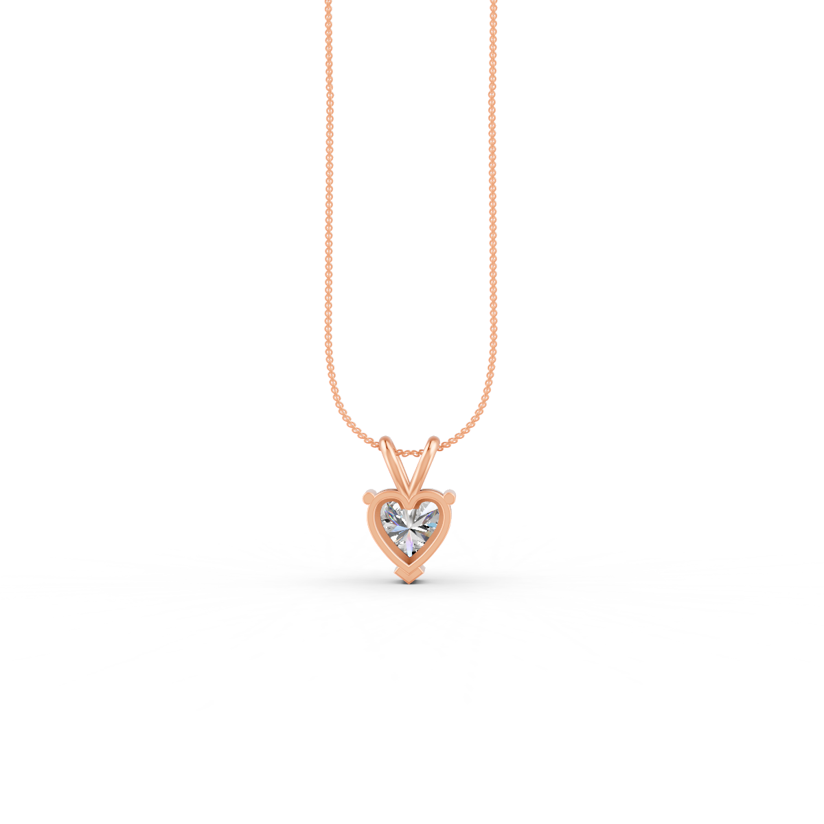 Heart Cut Moissanite Solitaire Pendant 14K Gold Plated