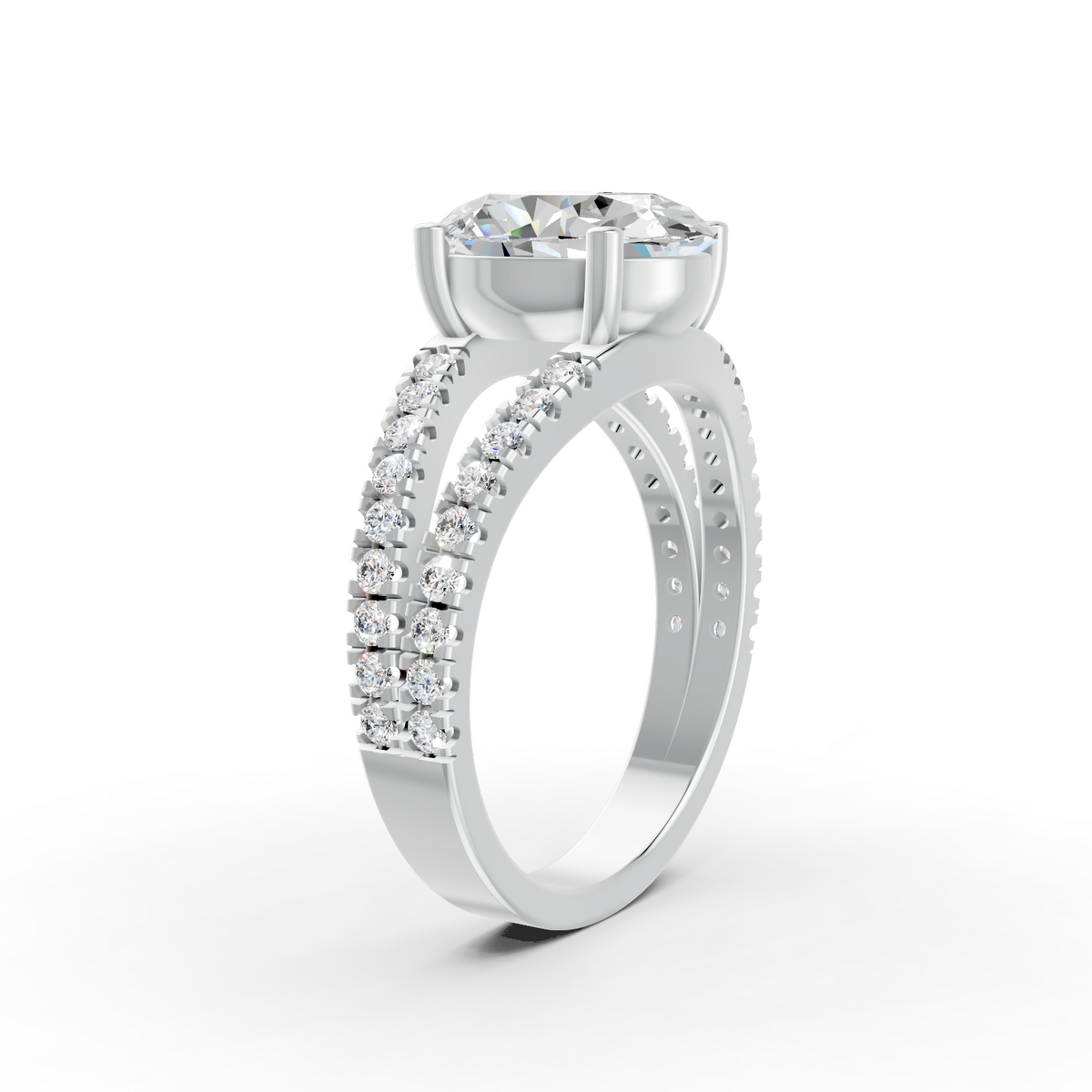 3.83Ct Oval Cut Moissanite Women Engagement Ring 14K Gold Plated