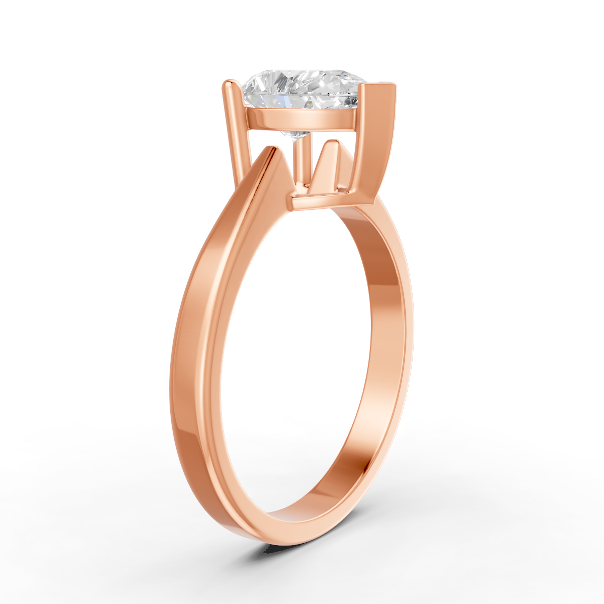 1-5 Ct Pear Cut Real Moissanite 3 Prong Solitaire Ring 14K Yellow Gold Plated