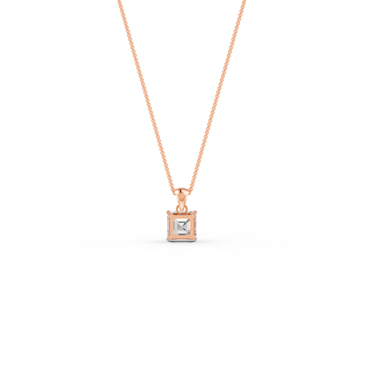 Asscher Cut GRA Certified Moissanite Solitaire Pendant in 14K Yellow Gold Plated